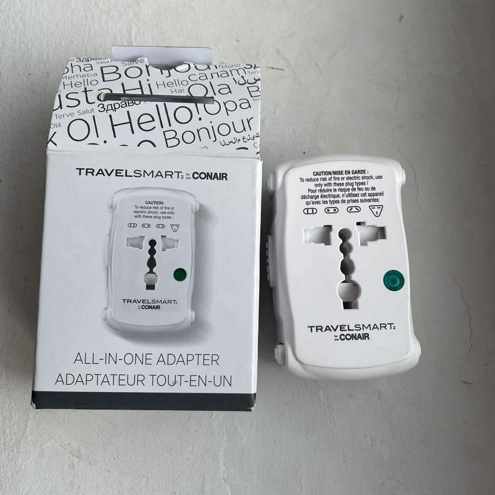TravelSmart by Conair | White All-in-One Adapter